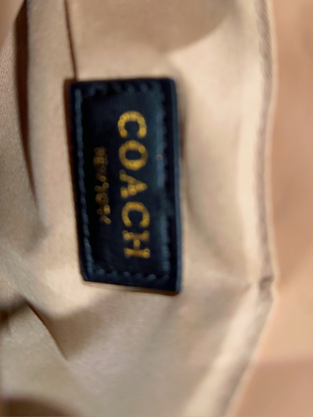 COACH Men's Black Logo Patch on Beige Interior Tote